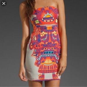 Mara Hoffman Tribal Design Strapless Dress with Back Tie